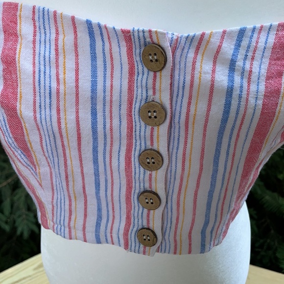 NWTS Forever 21 Multi color striped crop top - Picture 2 of 5